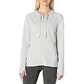 Amazon Essentials Women's Athletic Soft Performance Lightweight Zip Up Workout Hoodie Jacket, Space Dye