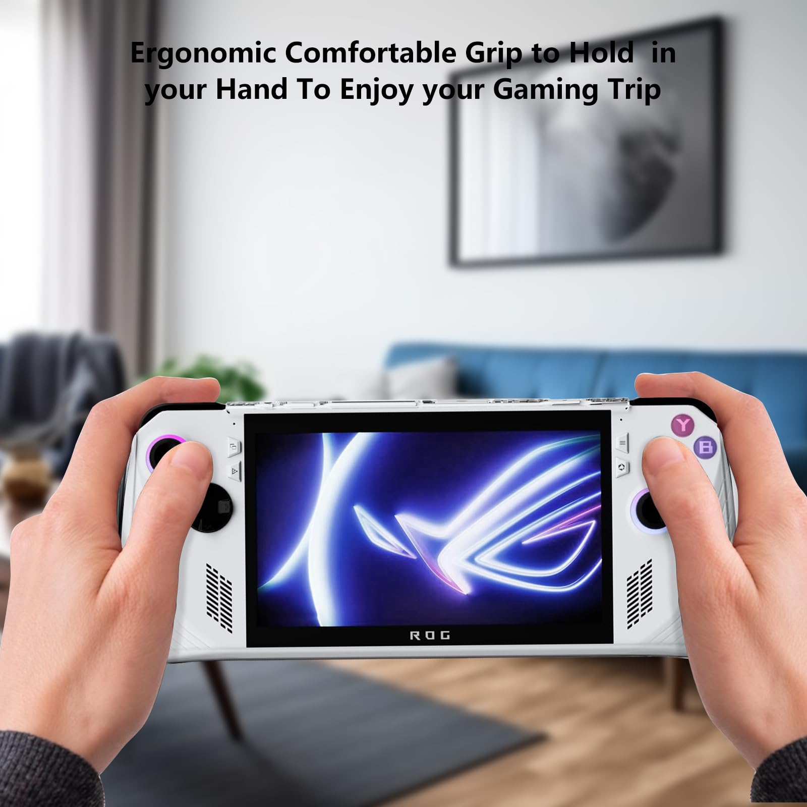 ROG Ally Case - Shockproof TPU Case with 4 Thumb Stick Caps - Lightweight Clear Gaming Accessory