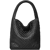 Sumrains Woven Tote Bag for Women: Handmade Vegan Leather Purse for Vacation - Lightweight & Magnetic Closure for Daily Use