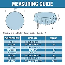 H.VERSAILTEX Linen Textured Tablecloth Round 60