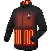 Venustas Men’s Heated Sweater Jacket with Battery, Soft Electric Knit Jacket for Warm Layer for Outdoor & Everyday Use