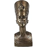 Ebros Bronzed Classical Egyptian Queen Nefertiti Bust Statue 7" Tall Beautiful Queen of Egypt Figurine Sculpture