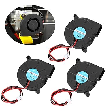 UEETEK 3 Stück/Set DC 12V Lüfter für 3D Drucker, Turbine Gebläse Heizkörper Lüfter, Ausgezeichnet für die Kühlung Kühlkörper 