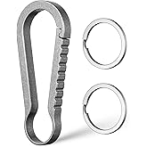 FEGVE Titanium Carabiner Keychain Clip, Small Key Holder Clip, Anti-Lost Quick Release Hook for Keys