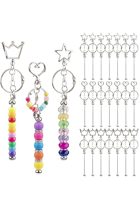 PATIKIL Beadable Keychain Bars - 20 Piece DIY Keychain Making Kit