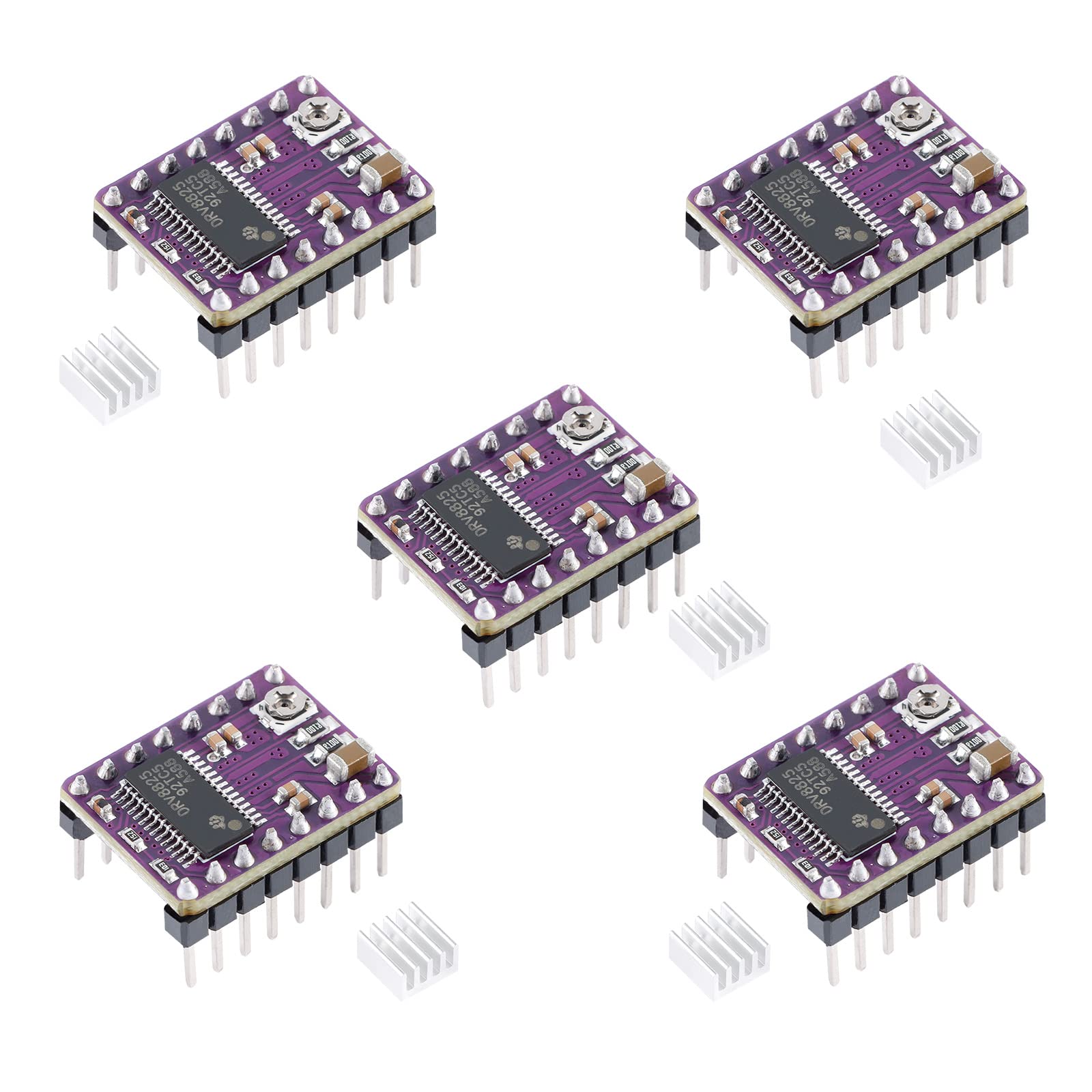 Photo 1 of EC Buying DRV8825 Stepper Driver, DRV8825 Stepper Motor Driver Module for 3D Printer Stepper Driver 4-Layer PCB Board, Send Heat Sink(5PCS)