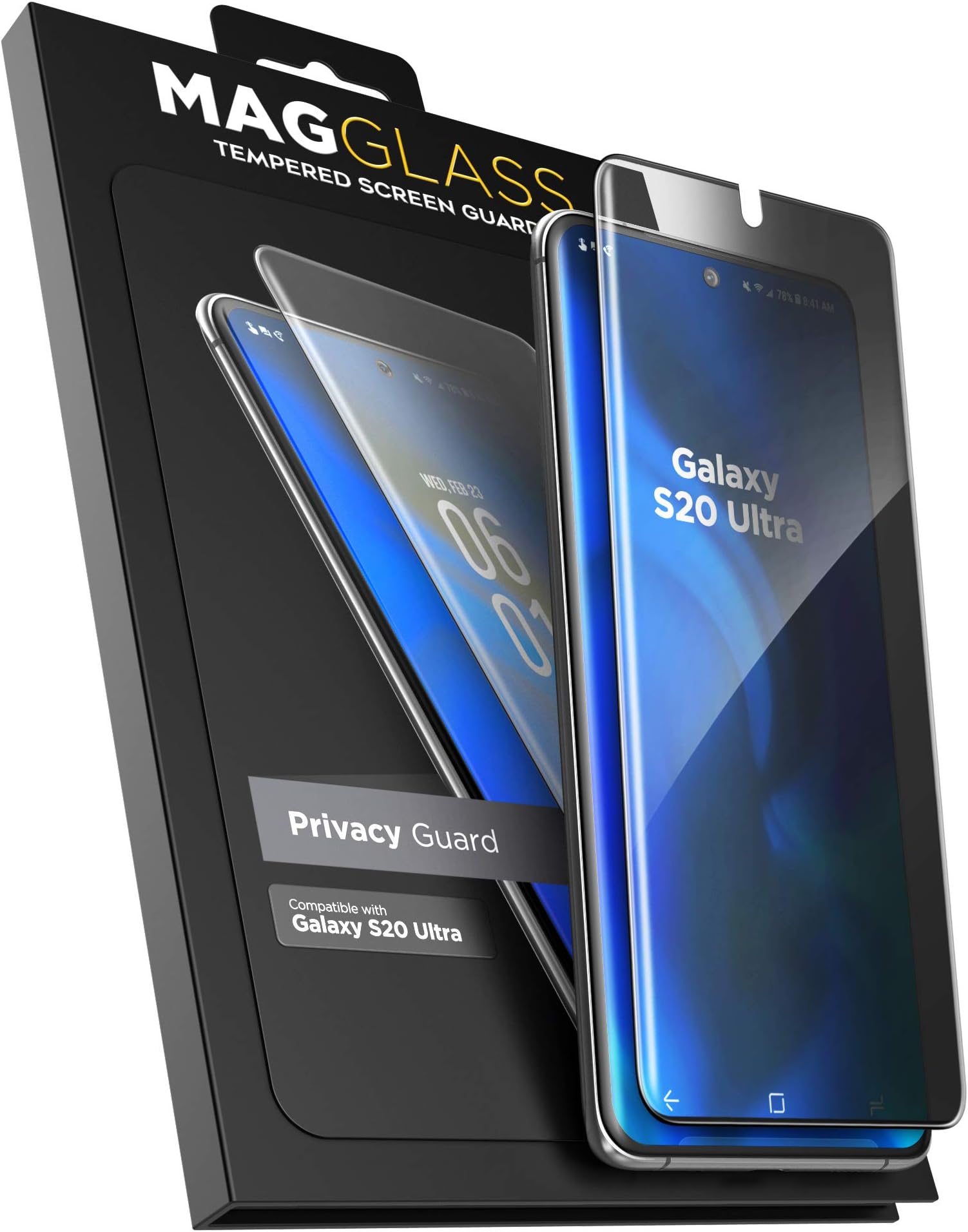 magglassGalaxy S20 Ultra Privacy Screen Protector - Anti Spy Fingerprint Resistant Tempered Glass Guard for Samsung S20 Ultra 6.9 (NOT compatible with the in-screen fingerprint reader)