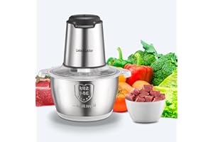 Liebe&Lecker Food Processor, Meat Grinder with 1 Bowl 8 Cup, Electric Food Chopper with 4 Large Sharp Blades for Meat, Fruits, Vegetables, Baby Food, Nuts, 2 Speed, 350W