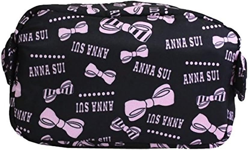 Amazon アナスイ ポーチ 小物入れ ロゴ リボン 黒 ブラック 化粧 メイク コスメ 並行輸入品 Anna Sui アナスイ ポーチ
