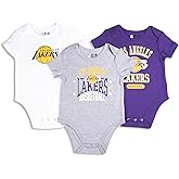 Ultra Game Youth NBA Official Baby Super Soft Cotton 3 Pack Creeper Bodysuit