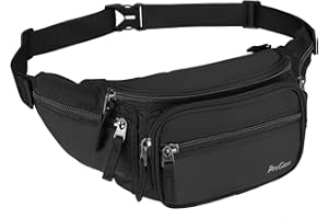 ProCase Fanny Pack Waist Packs for Men Women, Waist Bag Hip Pack for Travel Hiking Running Outdoor Sports -Black, M