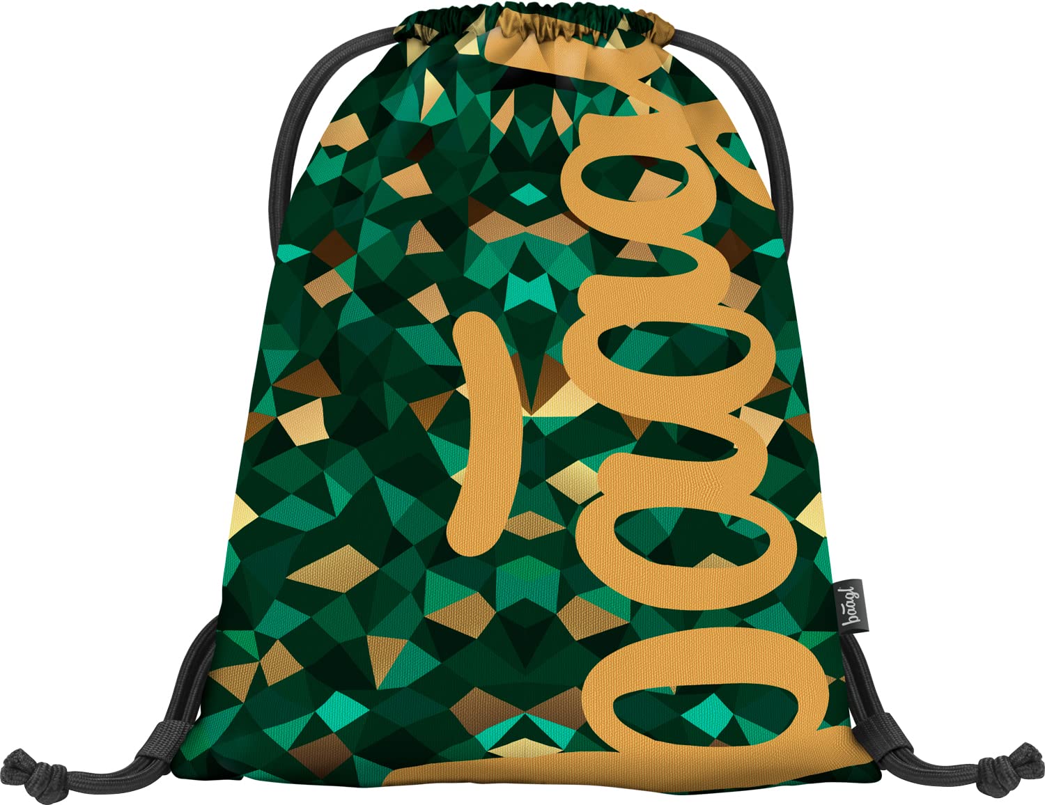 Baagl Gym Bag for Boys and Girls - Sports Bag for Boys, Children, Teenagers - School and Sports Shoe Bag, Sports Bag with Reflective Elements, Skate Polygon