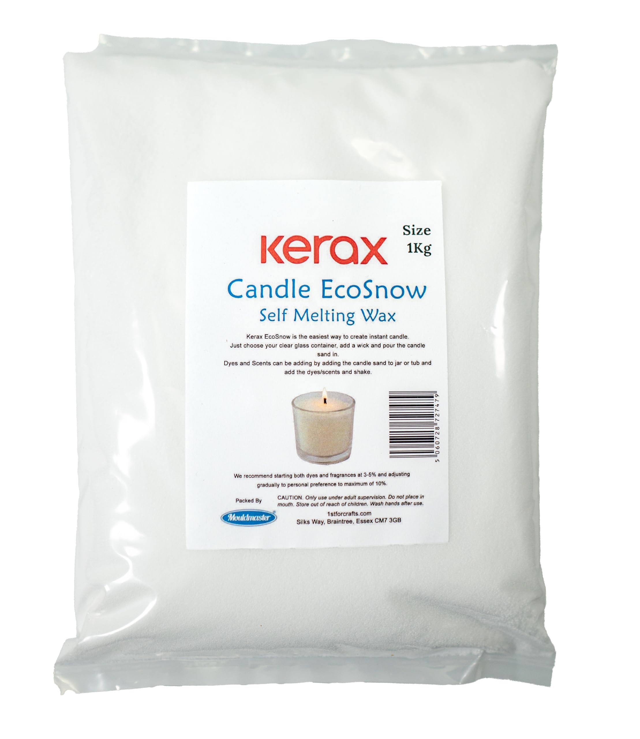 Mouldmaster Kerax Eco Snow Candle Self Melting Wax 1Kg, White