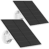 Solar Panel for Security Camera, 5W USB Solar Panel Compatible with Rechargeable Battery Camera, Solar Panel Charger for Camera with IP65 Waterproof, Adjustable Bracket, 9.8ft Cable(2 Pack)