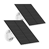 Solar Panel for Security Camera, 5W USB Solar Panel Compatible with Rechargeable Battery Camera, Solar Panel Charger for Camera with IP65 Waterproof, Adjustable Bracket, 9.8ft Cable(2 Pack)