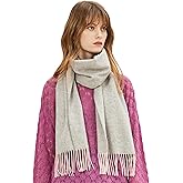 MERINOSNUG 100% Merino Wool Winter Scarf for Women Cashmere Pashmina Soft Luxury Warm Shawl Wraps Stole Valentine's Gift