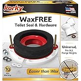 Korky 6000BP Universal Toilet WaxFree Seal with Hardware - Toilet Installation Made Easy - Made in USA , Red