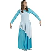 Danzcue Women's Asymmetrical Praise Dance Tunic, (White Dress Not Included)