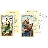 Saint Jude Thaddeus Prayer Card - Laminated St Jude Healing Card, The Lord's Prayer - Patron Saint of Lost Cause Theme Set for Daily Devotion - 3 Items