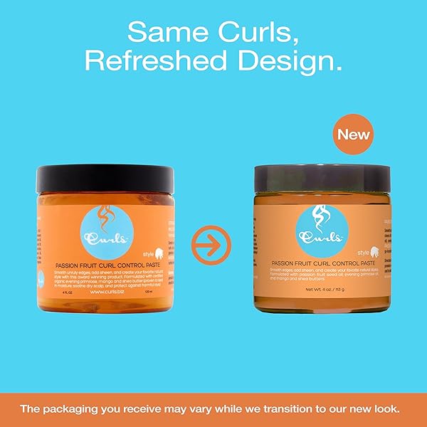 CURLS PASSION FRUIT CONTROL PASTE – FOR EDGES AND FRIZZY HAIR – FOR ALL TYPES – 4 FL OZ