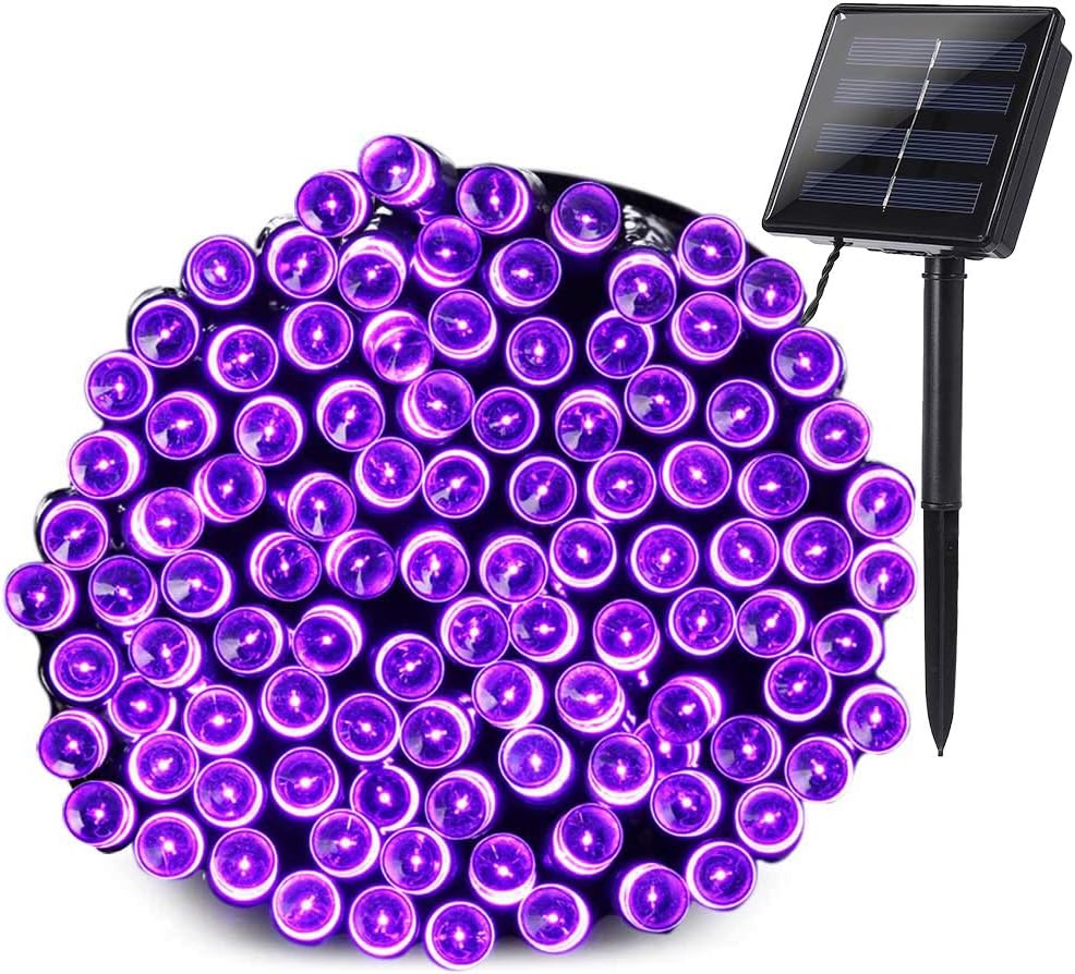Joomer Purple Halloween Solar Lights 72ft 200 LED 8 Modes Solar String Lights Waterproof Solar Halloween Lights for Halloween Garden, Patio, Fence, Balcony, Outdoors