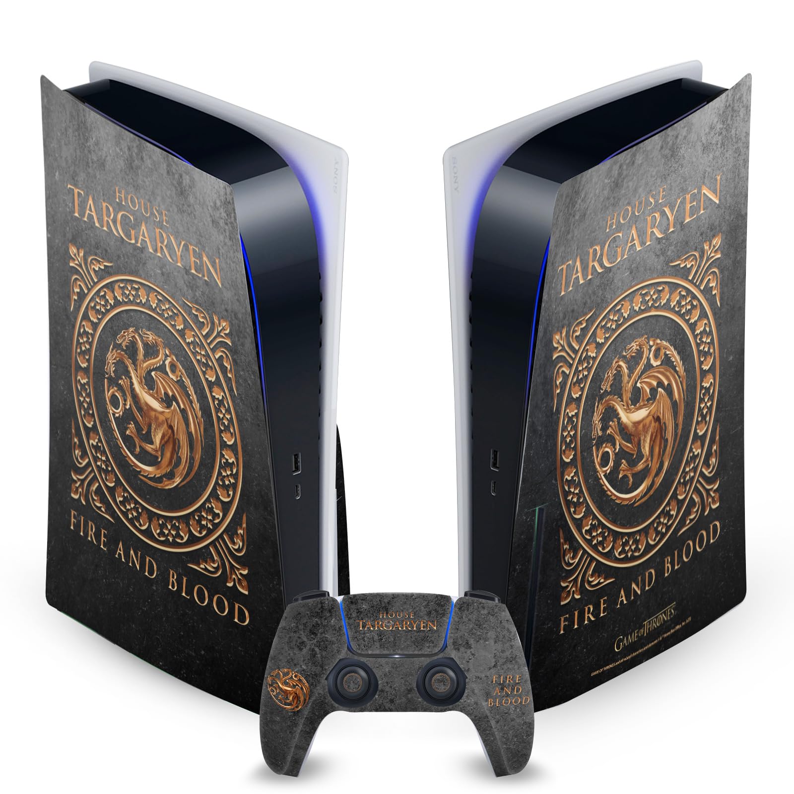 Head Case Designs Officially Licensed HBO Game of Thrones House Targaryen Sigils and Graphics Vinyl Faceplate Sticker Gaming Skin Decal Cover Compatible With PS5 Disc Console & DualSense