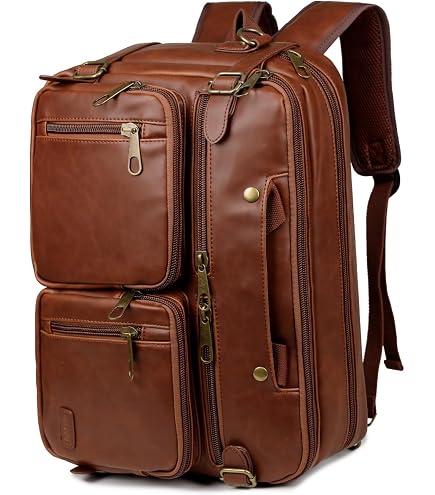 Amazon.com: Vintage Full Grain Leather Backpack Shoulder Bag  display picture 3