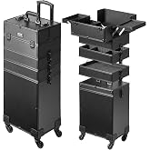 VEVOR Makeup Train Case Professional Makeup Storage Organizer Box Make Up Carrier for Women and Girls