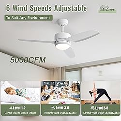 Sofucor 46 inch Ceiling Fans with Lights and