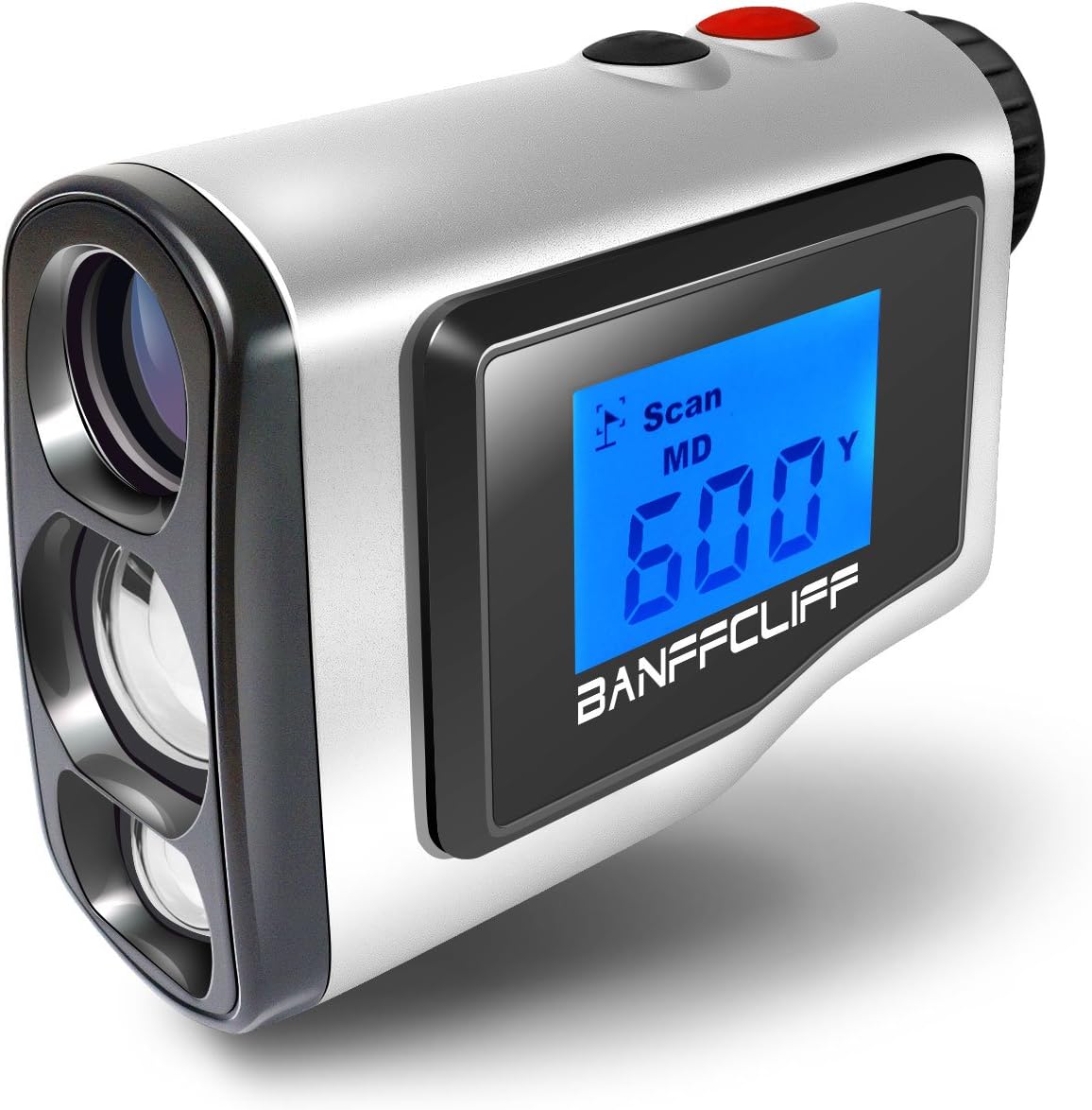 BanffCliff 1.8" LCD Screen Display Golf Rangefinder, 656Yard/ 600M Laser Range Finder with Golf Flagpole Lock Fog Mode Distance Correction Water Resistant Laser Distance Measure w/ Carry Case Battery