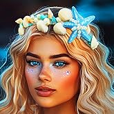 Unicra Starfish Headband Mermaid Hair Accessories Sea Shell Headbands for Women