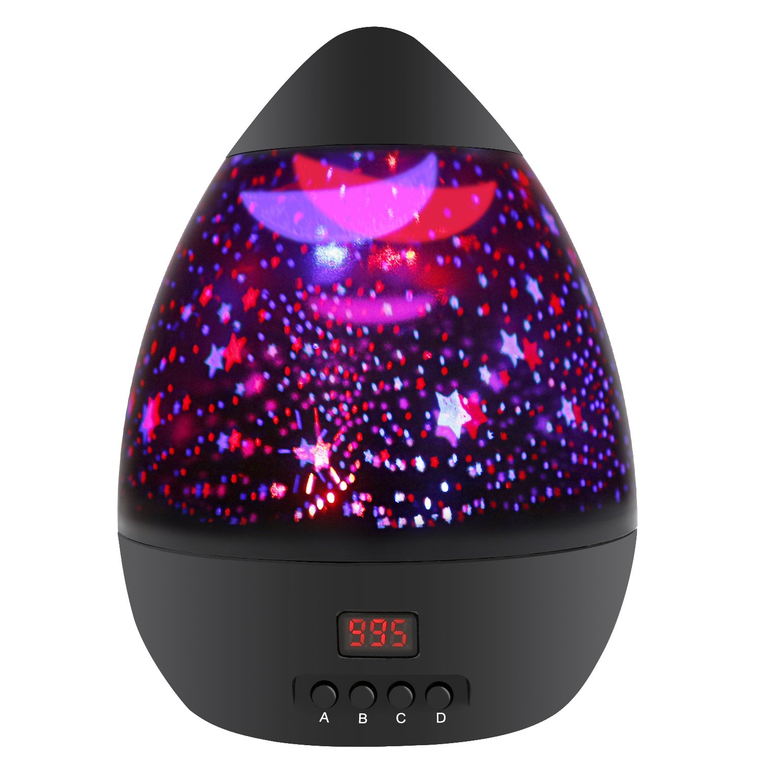 Star Projector Night Light, SCOPOW Rotation Star Night Projection Lamp LED Timer Night Light