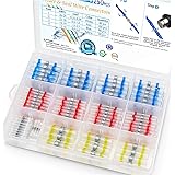TICONN 250 Pcs Solder Seal Wire Connectors, Heat Shrink Butt Connectors, Waterproof and Insulated Electrical Wire Terminals, 