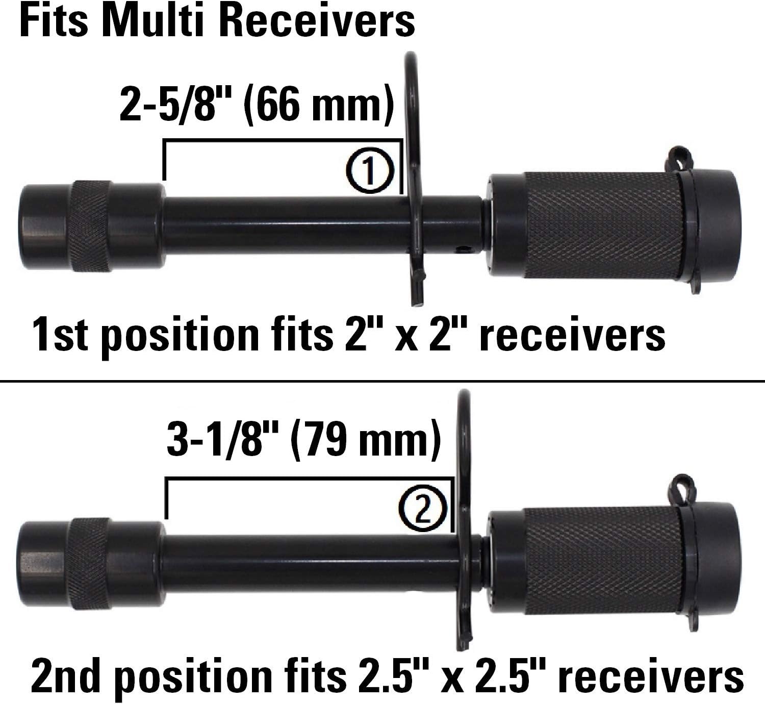 TowWorks 5/8" Trailer Hitch Locking Pin - Black Tow Hitch Receiver Lock with Anti-Rattle, fits Class III - V Hitches with 2" and 2.5" Receivers, 79631: Automotive