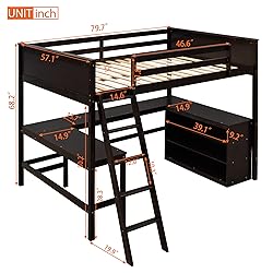 Harper & Bright Designs Full Size Loft Bed with