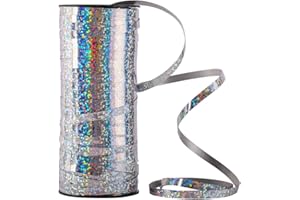 Senkary Silver Curling Ribbon Balloon String Ribbon Shiny Metallic Crimped Ribbon for Gift Wrapping Craft Flowers Decoration, 100 Yards