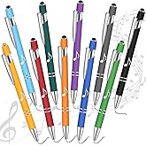 Teling 20 Pieces Music Note Ballpoint Pen Funny Stylus Ballpoint Pens Retractable Touch Screen Gift for Colleague Coworker