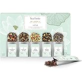 Tea Forte Single Steeps Loose Leaf Tea Sampler, Assorted Variety Tea Box, 15 Single Serve Pouches, Lotus Tea
