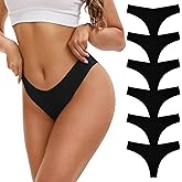 INNERSY Seamless Thongs for Women No Show Underwear Sexy Breathable Comfortable Panties 6-Pack