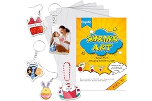 Csyidio 6 Sheets White Printable Shrink Paper for Inkjet Printer, DIY Crafts for Mother's Day, Father's Day, Easter, Christmas, Shrink Plastic Sheets for Creative Projects, 11.6 x 8.2 inch