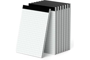 AILZFEI Quad Ruled Graph Paper Pad, 8 pack of 50 Sheets, White, 2x2 (2 Squares per inch), 8.5 x 11.75-Inch Grid Paper Pad