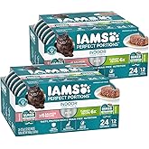 IAMS Perfect Portions Pate Wet Cat Food, Salmon &amp; Turkey, 12 Count, 2-Pack | Grain-free, antioxidant Vitamin E for immunity, prebiotic fiber for digestion, snap-peel-serve 2.6 oz. twin-pack trays