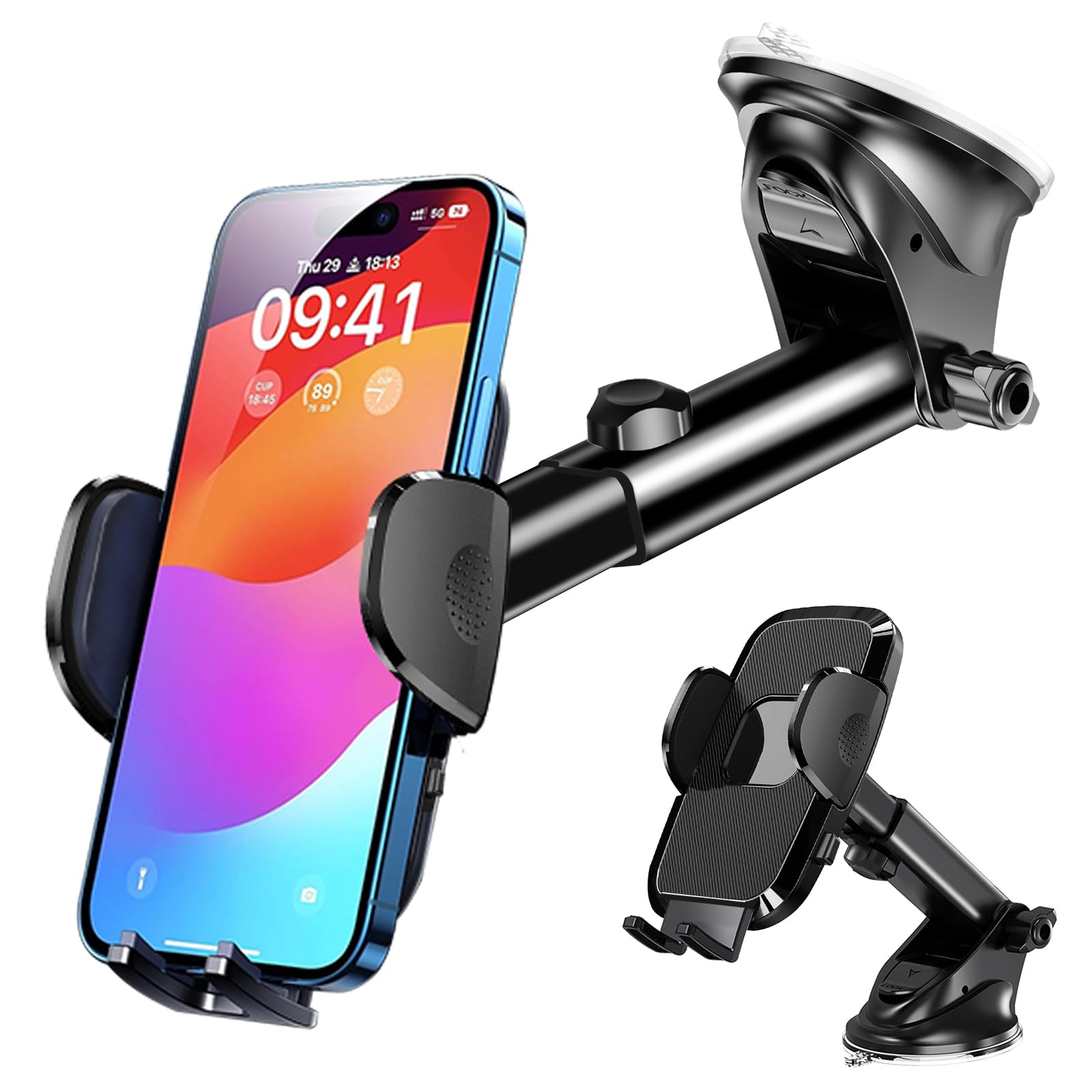 Photo 1 of Tissidoy [Military-Grade Construction Phone Holders for Your Car, 2025 New Car Phone Holder Cell Smartphone Mount Windshield Dashboard Suction Cup Stand Truck Cradle for iPhone Samsung Android All