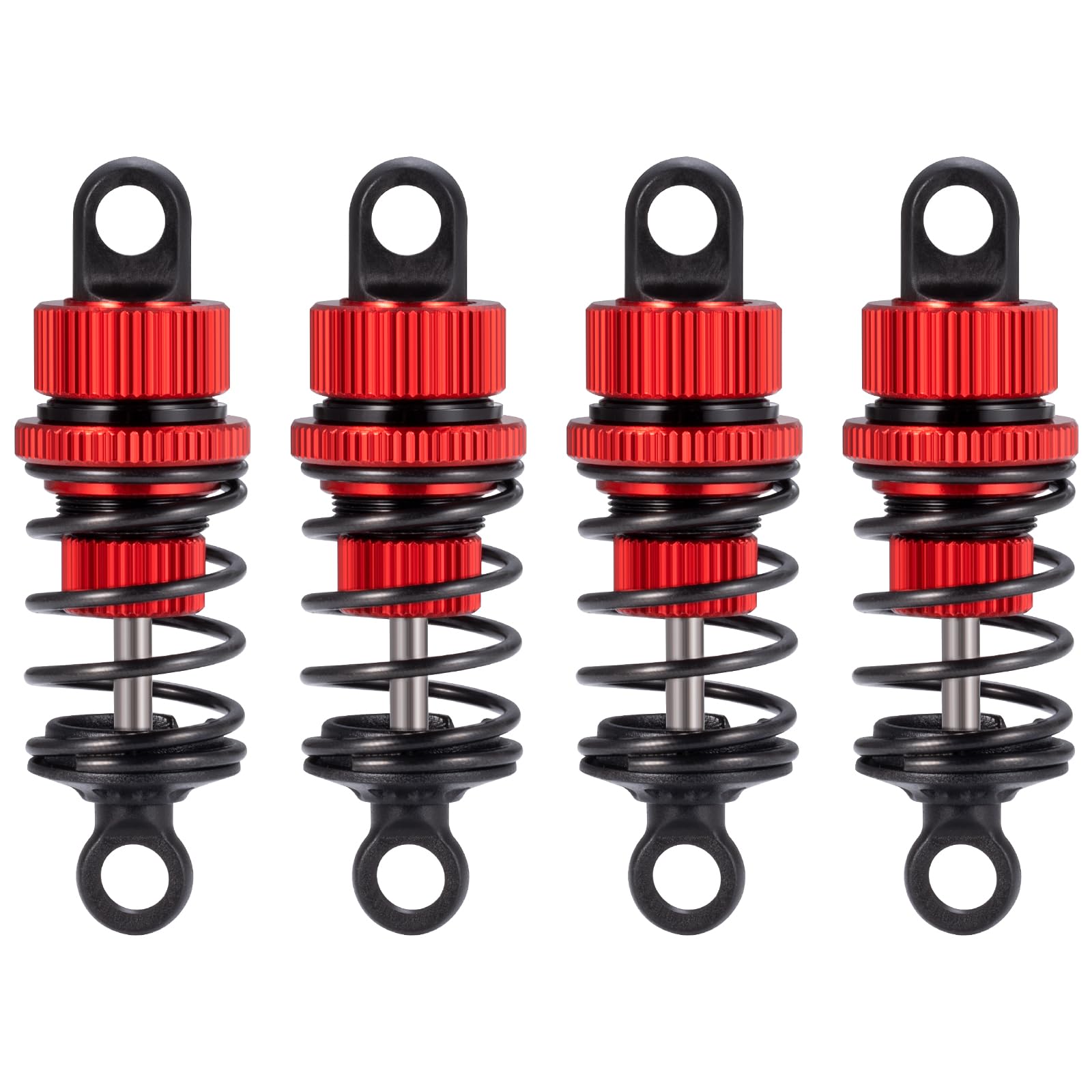 AXspeed 4pcs Aluminum Shock Absorber Set Front & Rear Suspension Dampers Compatible with Tamiya M03 M04 M05 M06 1:10 RC Cars (Red, 50mm)
