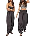 likemary Jumpsuits for Women - Pull Down Romper to Harem Pants Women - One Size Cotton Jumpers - Maxi Length Outfit & Pockets
