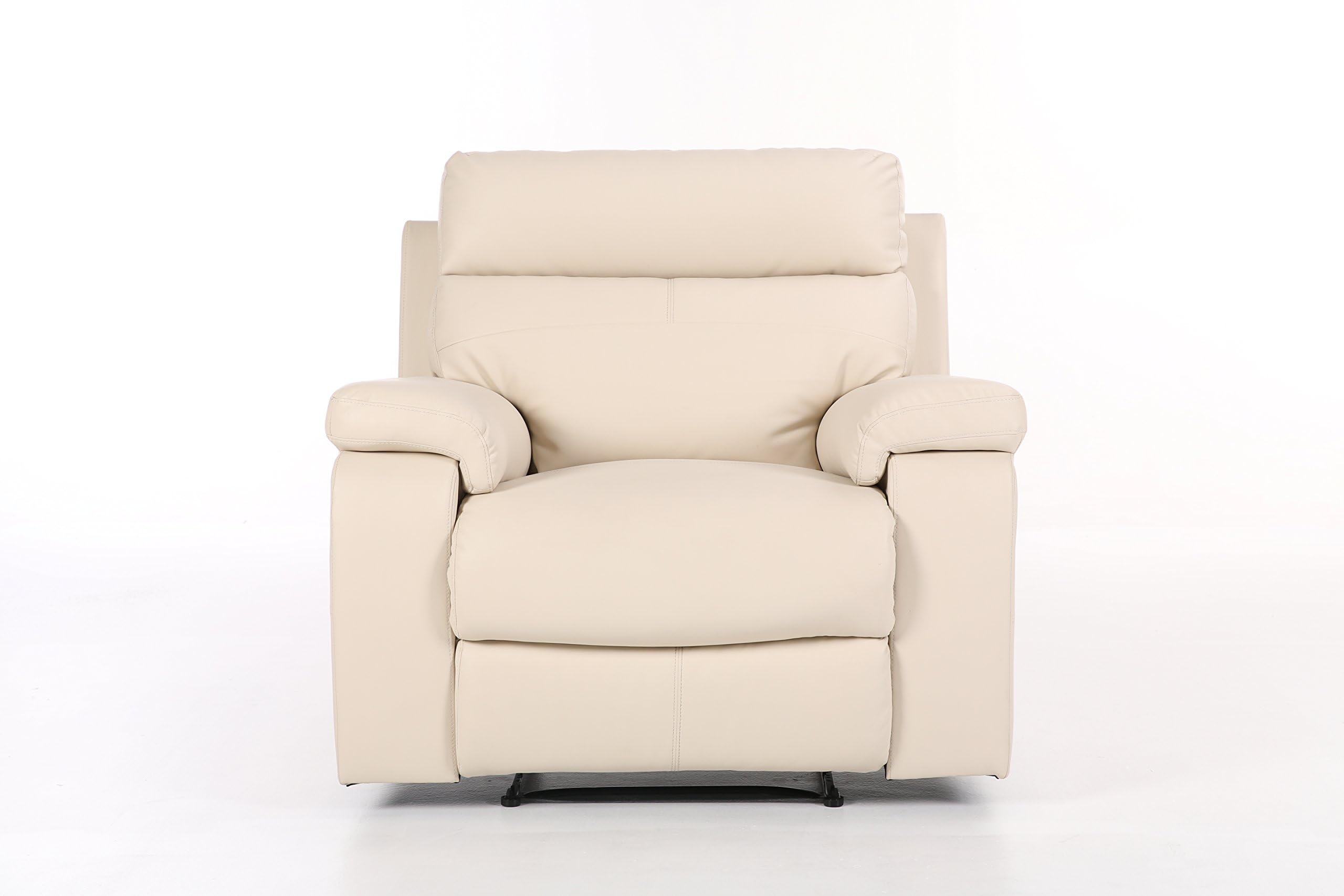 Halter Bonded Leather Recliner Sofa Chair - Modern Reclining Lounge Chair - White