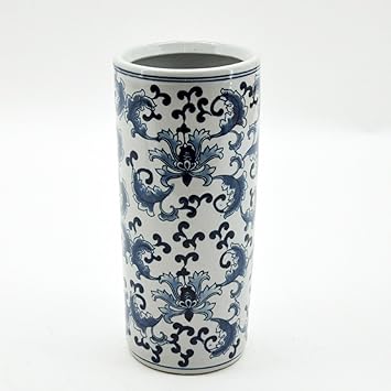 Inm Chinese Style Blue White Floral Ceramic Umbrella Stand Stick