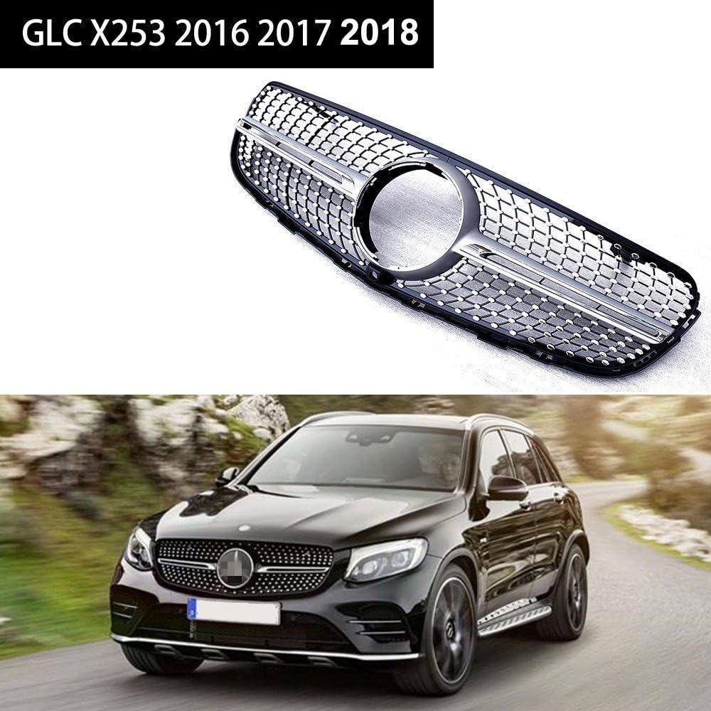 Fit For Mercedes Benz Glc X253 2016 2017 2018 Amg New Front Grille Insert Grill Silver