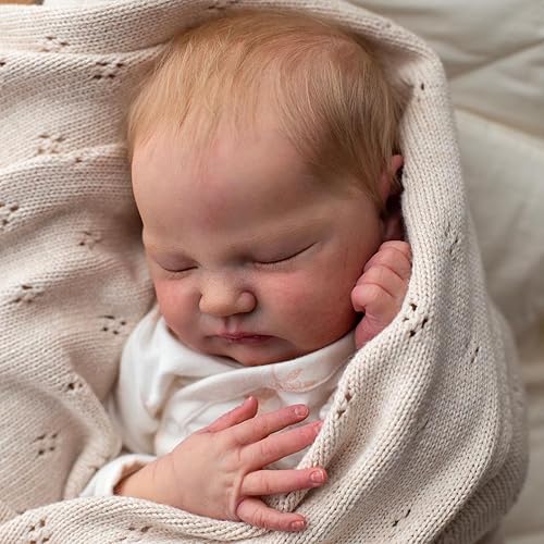 SCOM Lifelike Reborn Baby Dolls Girl - 19 Inch Realistic Newborn Baby Dolls That Look Real Soft Weighted Sleeping Baby Dolls Gift Set for Kids Age 3+ SCOM Realistic Reborn Baby Doll - 20 Inch Black African American