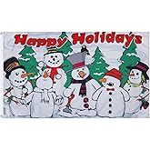 AZ FLAG - Happy Holidays Snowmen Flag - 2x3 Ft - 100D Polyester Winter Christmas Banner with Two Metal Grommets - Fade Resistant - Vivid Colors - 2' x 3' Feet - 90x60 Cm